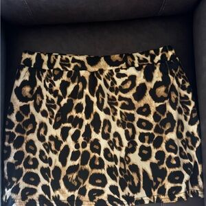 Leopard Print Mini Skirt